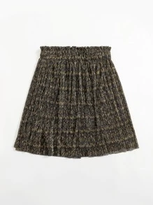 SHEIN Plus Glitter Pleated Skirt - Multicolor - View 3