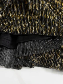 SHEIN Plus Glitter Pleated Skirt - Multicolor - View 5