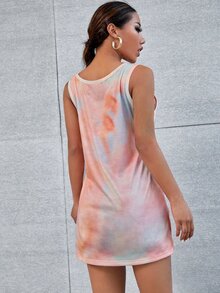 Tie Dye Graphic Print Tank Top