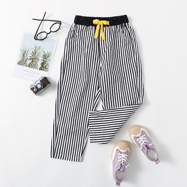 

Toddler Boys Striped Pants, Black and white