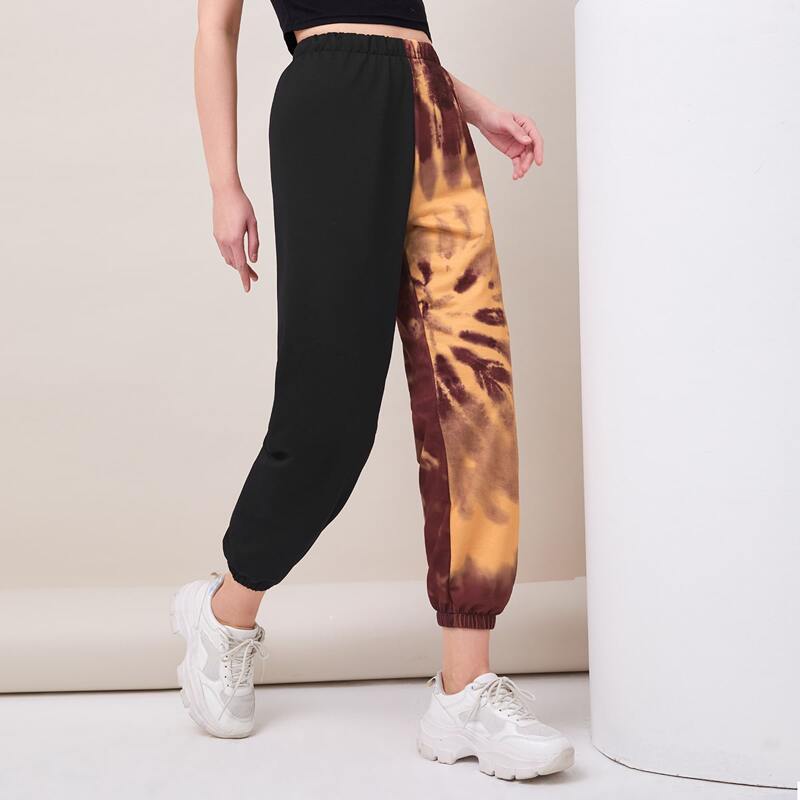 

Two Tone Tie Dye Sweatpants, Multicolor