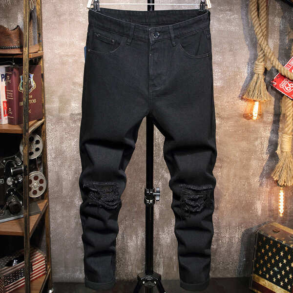 

Men Ripped Skinny Jeans, Black