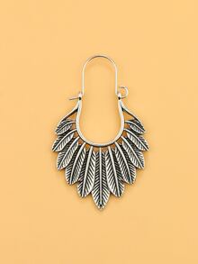 6 cặp Hoa tai rỗng ngoài kim loại - Màu Bạc Cổ - Xem 3