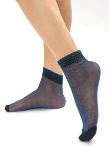 6 pares calcetines de tripulación transparentes