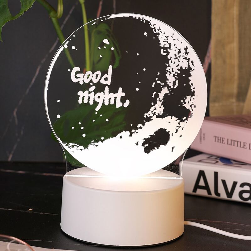 

1pc 3 Color Changeable 3D Night Light, Multicolor