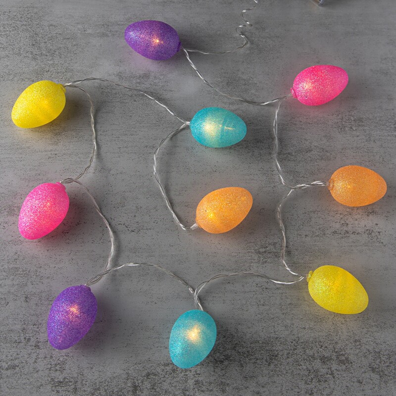

1pc String Light With 10pcs Easter Egg Shaped Bulb, Yellow