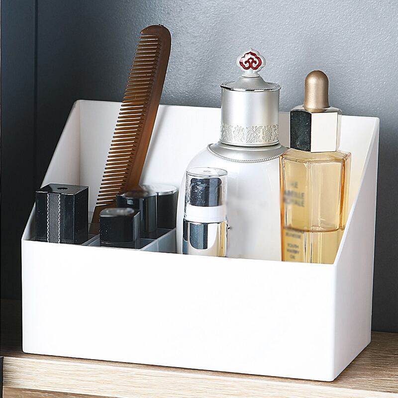 

1pc Desktop Cosmetic Storage Box, White