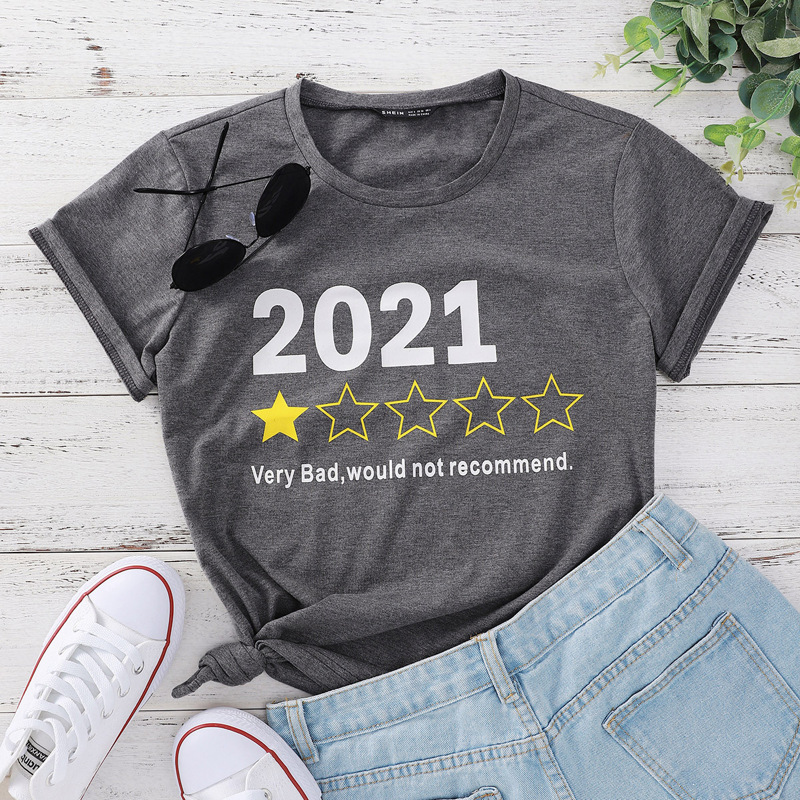 

Slogan And Star Print Tee, Dark grey