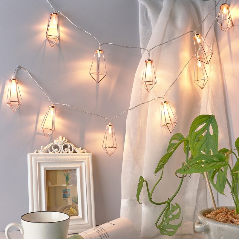 

1pc String Light With 10pcs Cone Shaped Bulb, Yellow