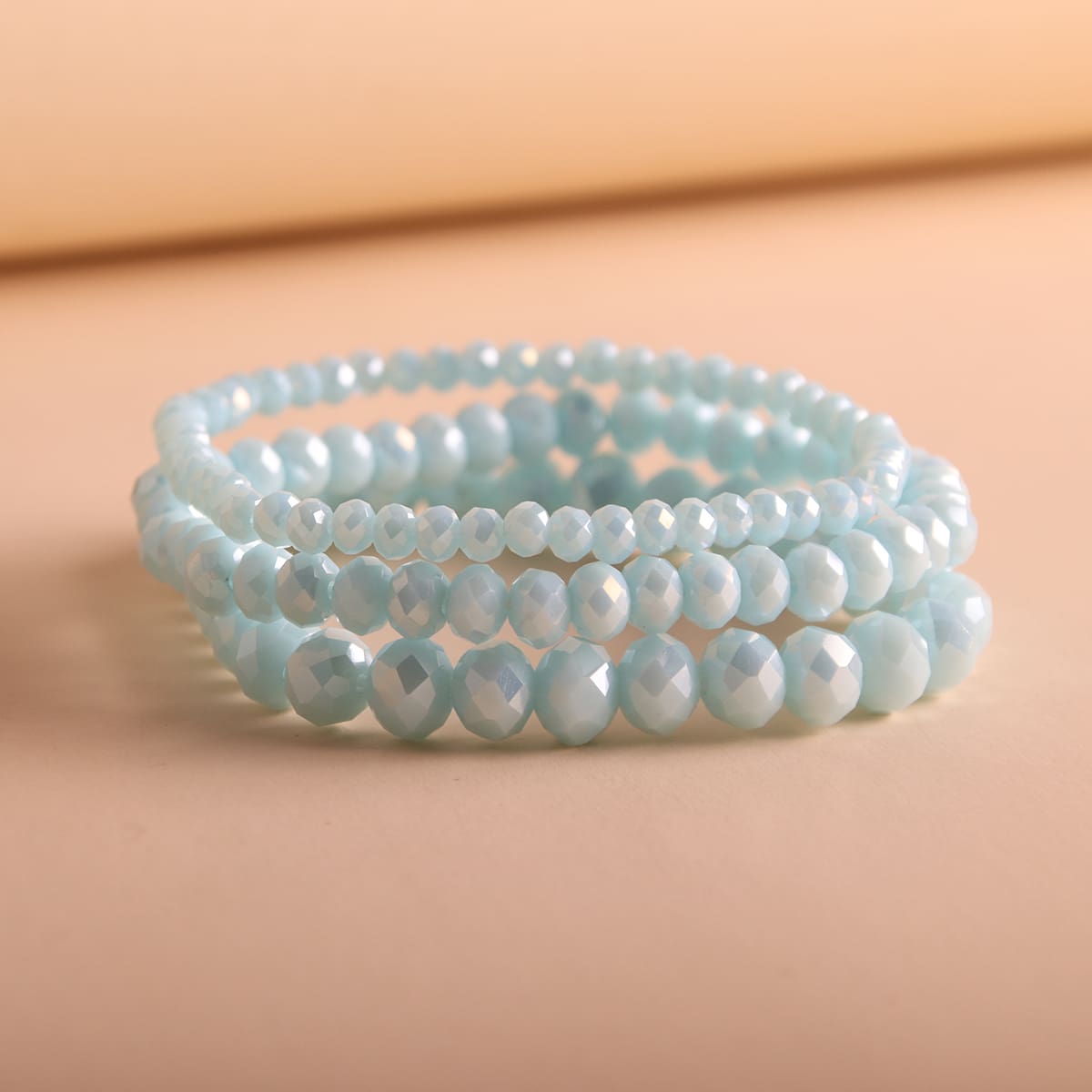 

3pcs Crystal Beaded Bracelet, Blue