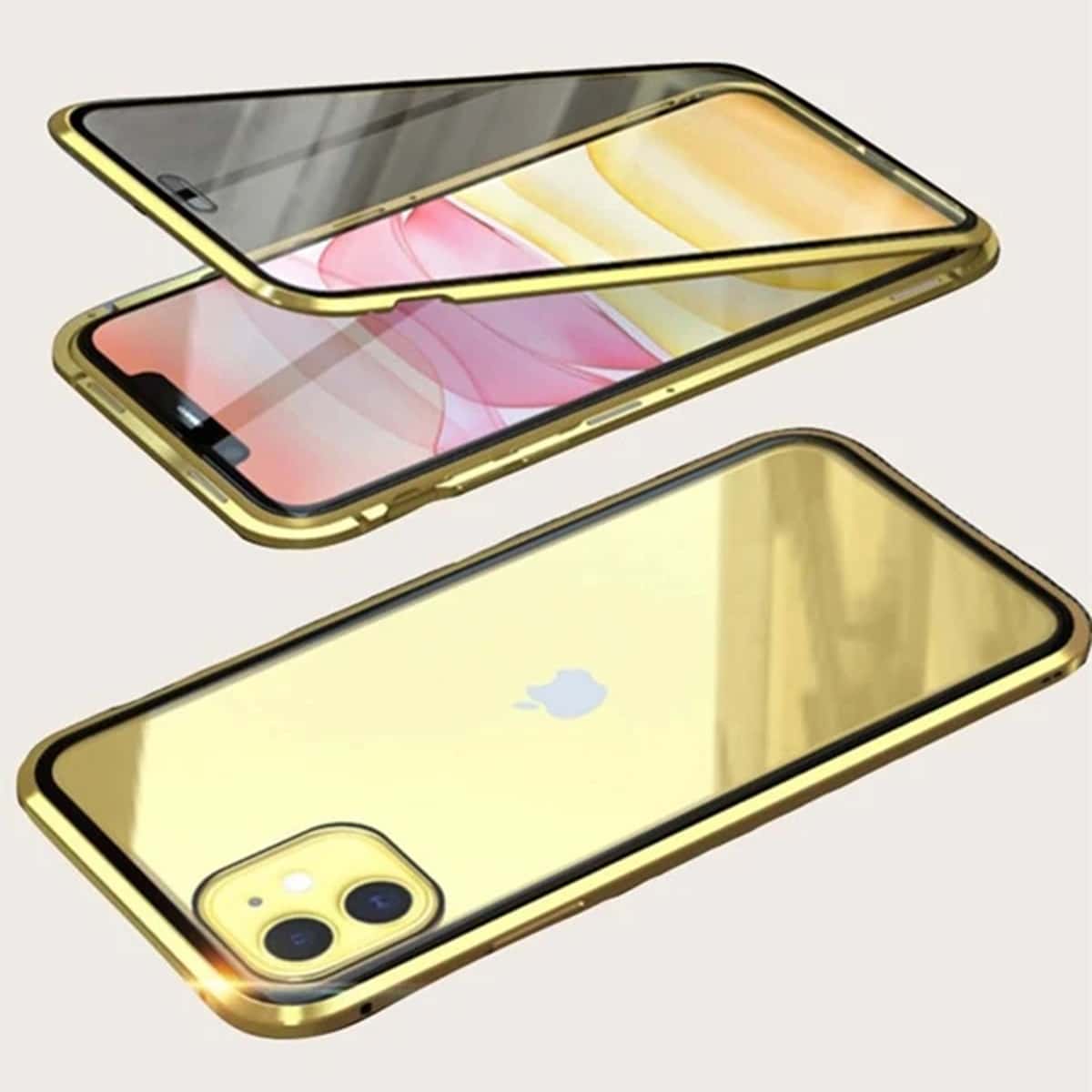 

Full Cover Clear iPhone Case, Gold
