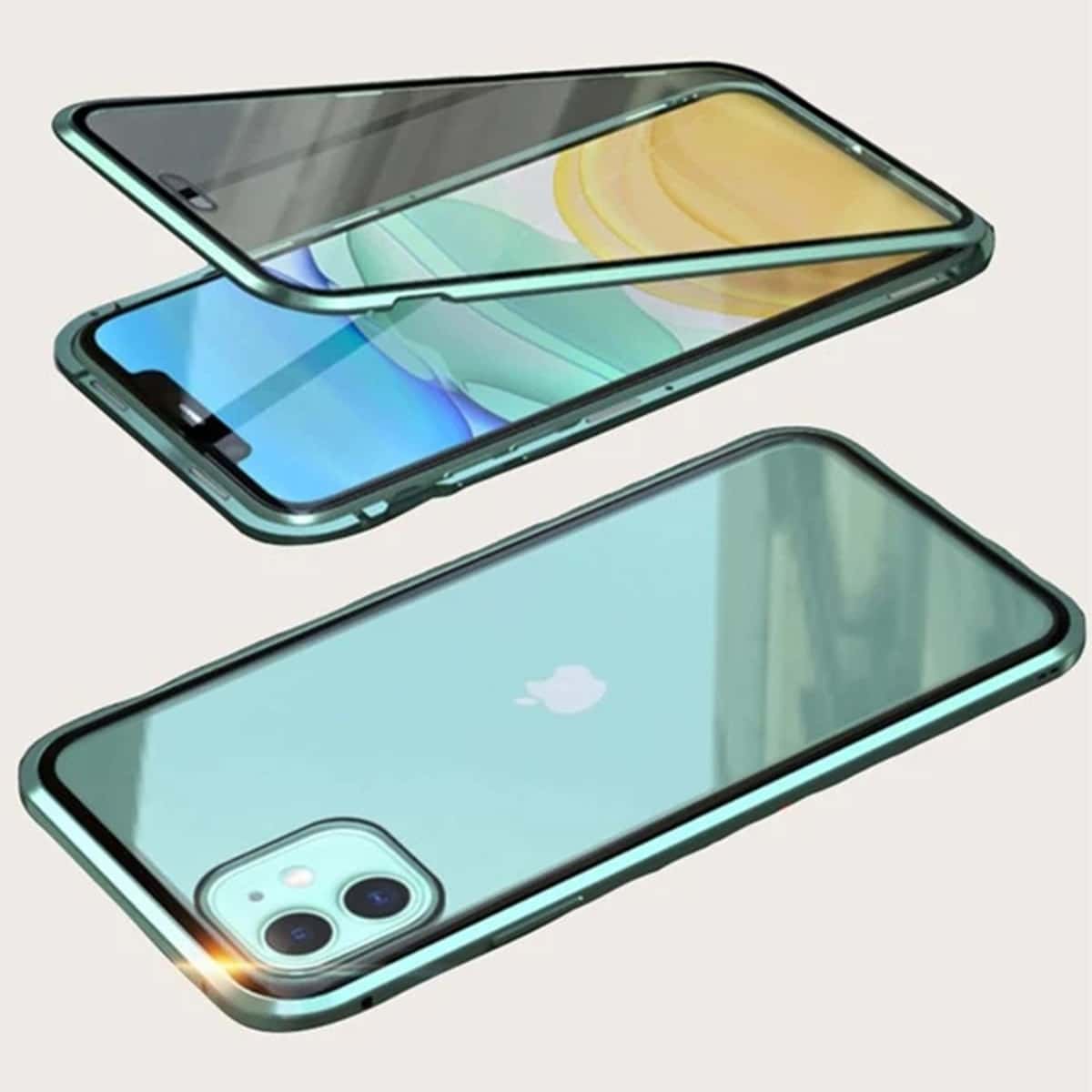 

Full Cover Clear iPhone Case, Green