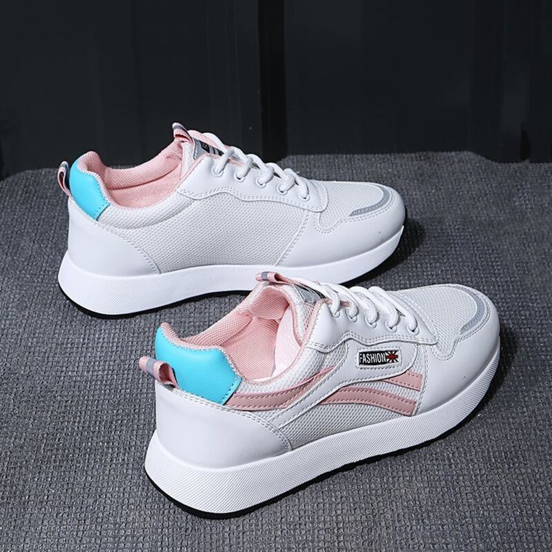 

Lace-up Front Mesh Chunky Sneakers, White