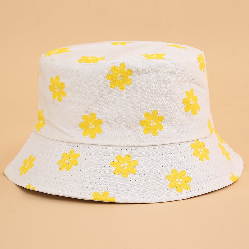 

Floral Print Bucket Hat, White