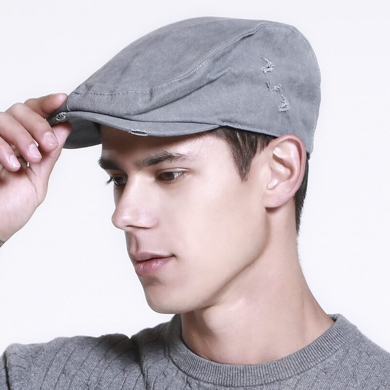 

Guys Ripped Decor Newsboy Cap, Grey