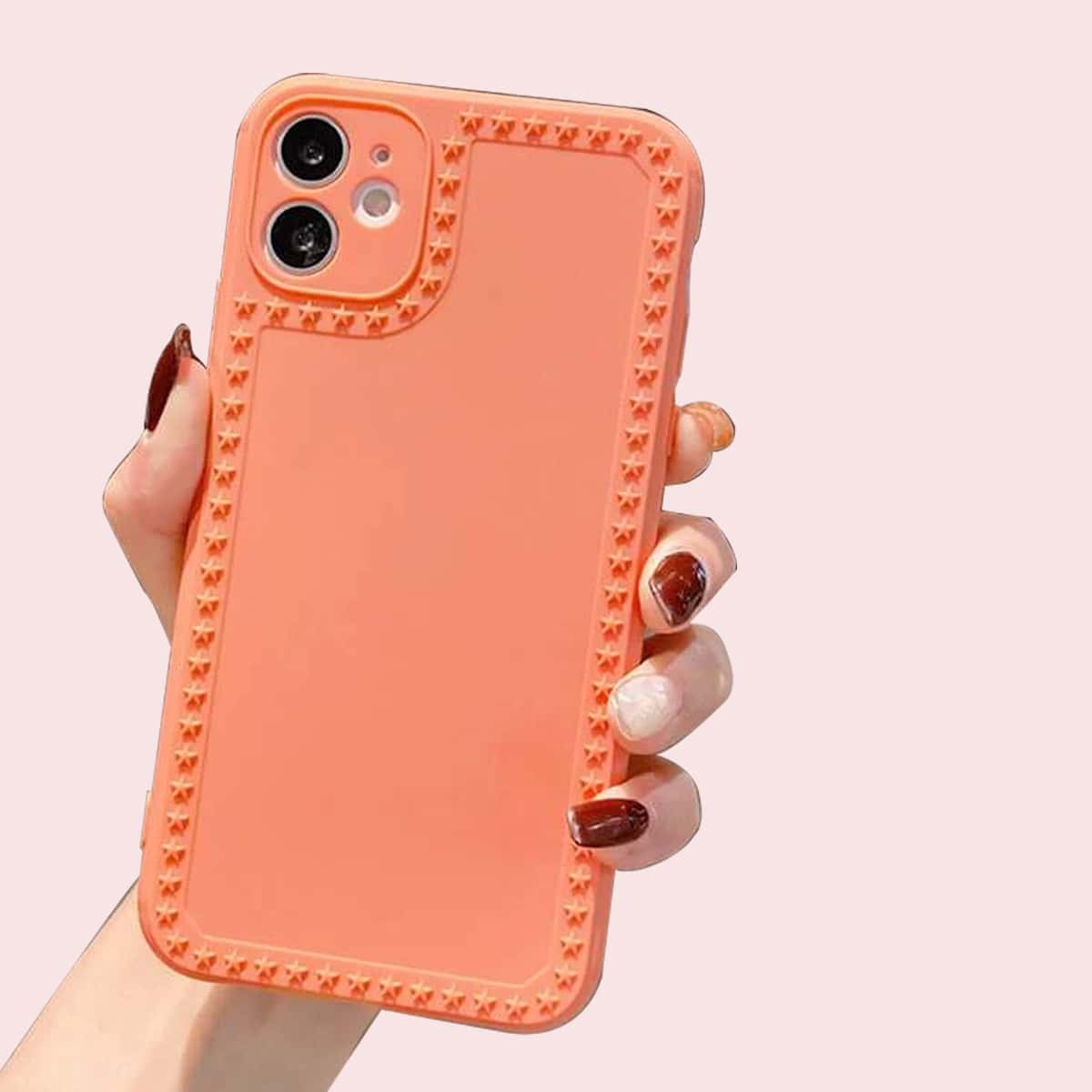 

Solid Star Decor iPhone Case, Orange