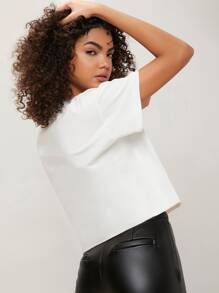 Sivan Karim Rolled Cuff Figure Graphic Tee - Red and White - View 2