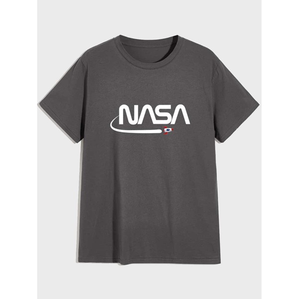 

Men Rocket And Letter Graphic Tee, Grey