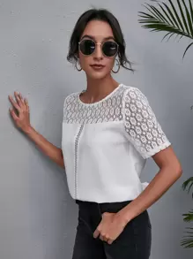 Top mit Spitzen - Weiss - Übersicht 4
