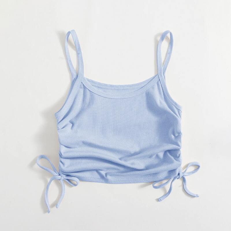 

Drawstring Side Cami Top, Baby blue