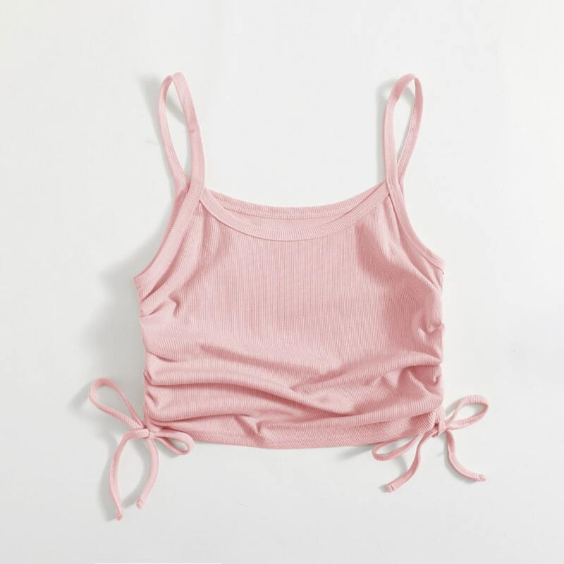 

Drawstring Side Cami Top, Baby pink