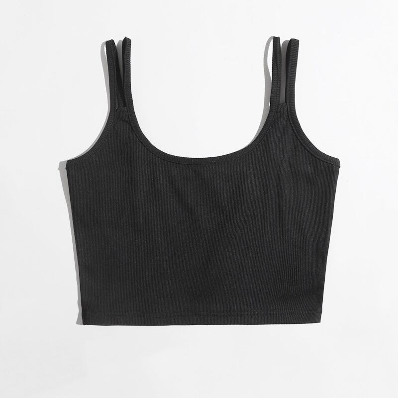 

Solid Crop Cami Top, Black
