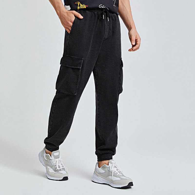

Guys Knot Front Flap Pocket Pants, Black