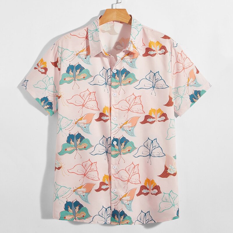 

Guys Butterfly Print Shirt, Multicolor