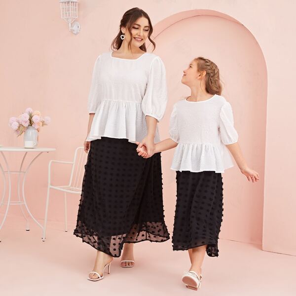 

Plus 1PC Swiss Dot Skirt, Black