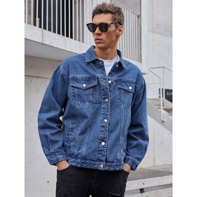 

Guys Flap Pocket Denim Jacket, Medium wash