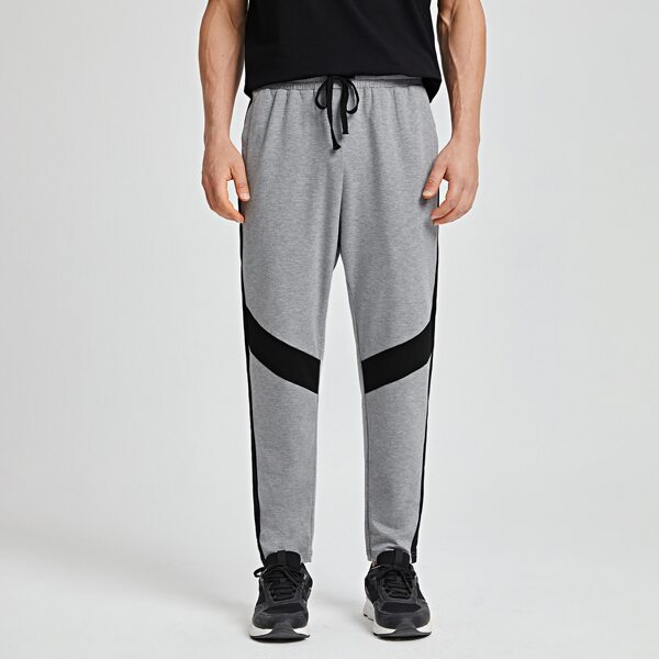 

Men Contrast Sideseam Sweatpants, Grey