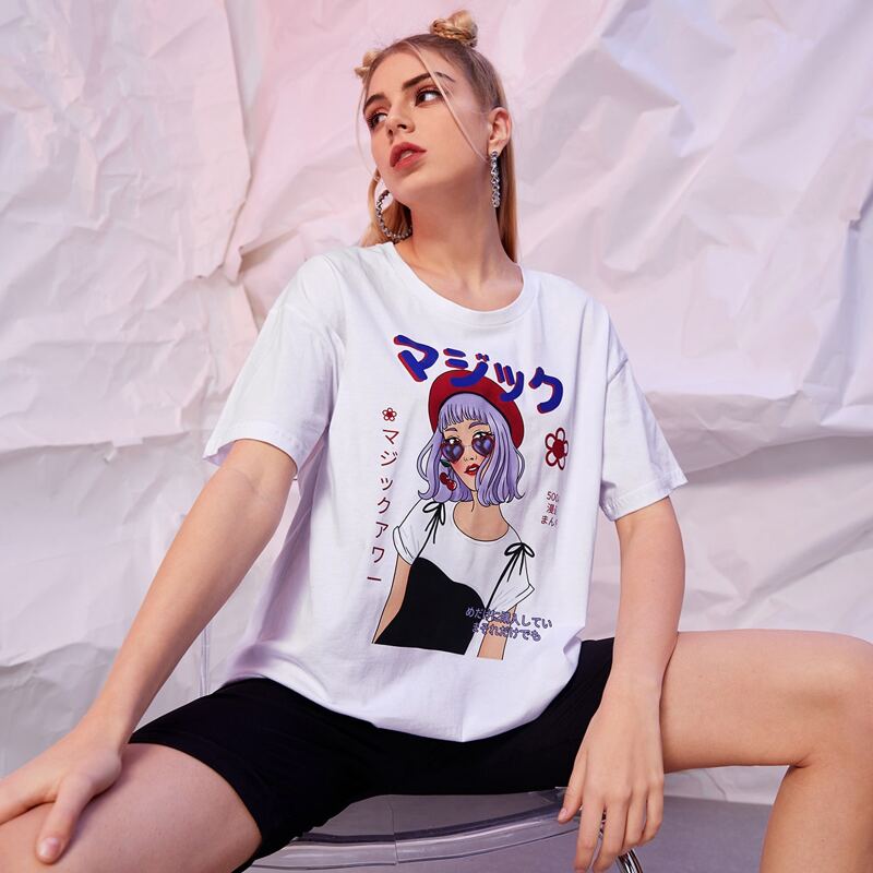 

Figure Graphic Oversized Tee, White