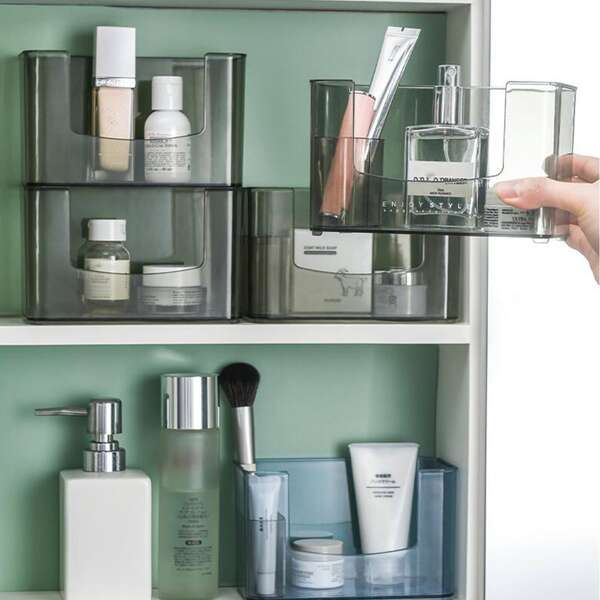

1pc Random Clear Cosmetic Storage Box, Multicolor