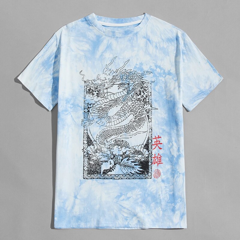 

Guys Chinese Dragon Tie Dye Tee, Multicolor