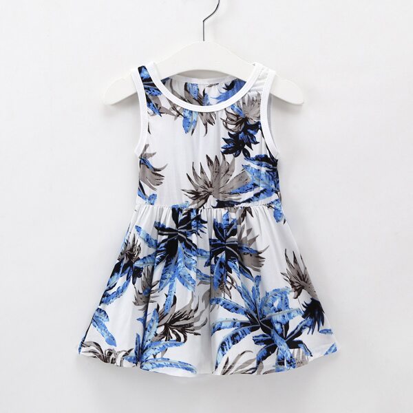 

Toddler Girls Plants Print Sleeveless A-line Dress, Multicolor