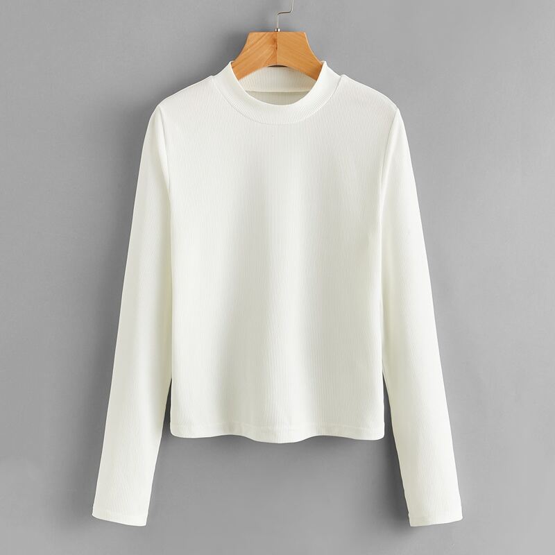 

Solid Long Sleeve Tee, White