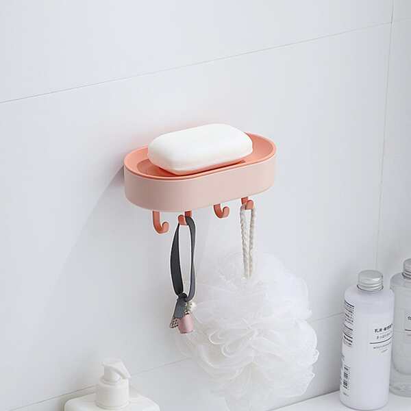 

1pc Multifunction Soap Dish Holder, Pink