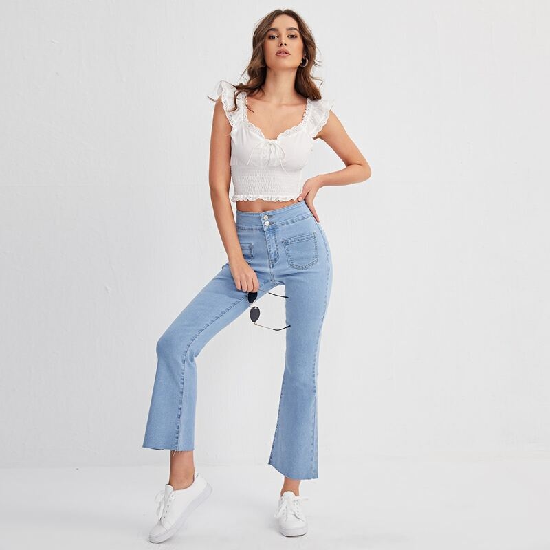 

Light Wash Flare Leg Jeans