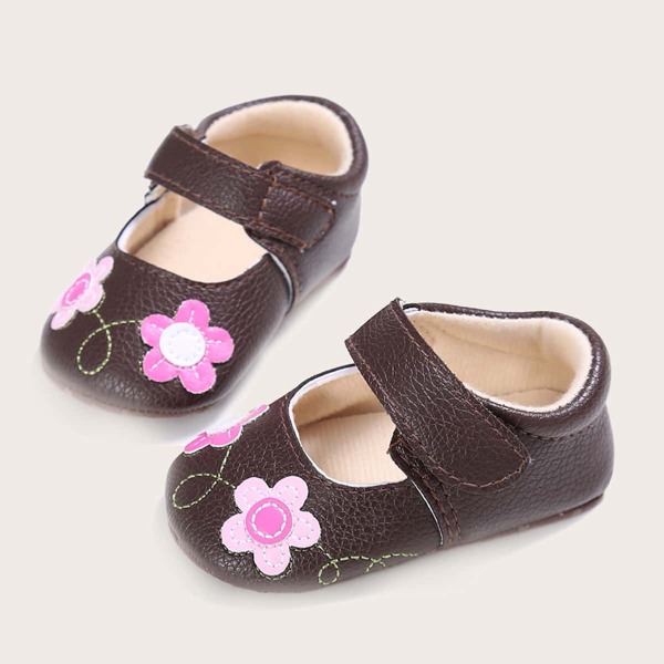 

Baby Girl Flower Detail Flats, Brown