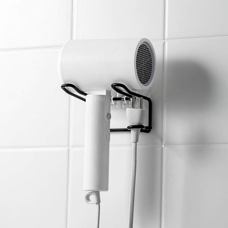 

1pc Stainless Steel Hair Dryer Holder, Black