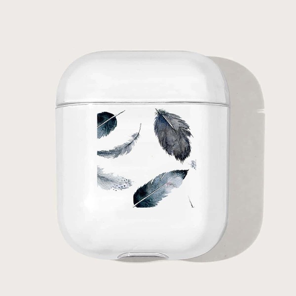 

Feather Print Clear Airpods Case