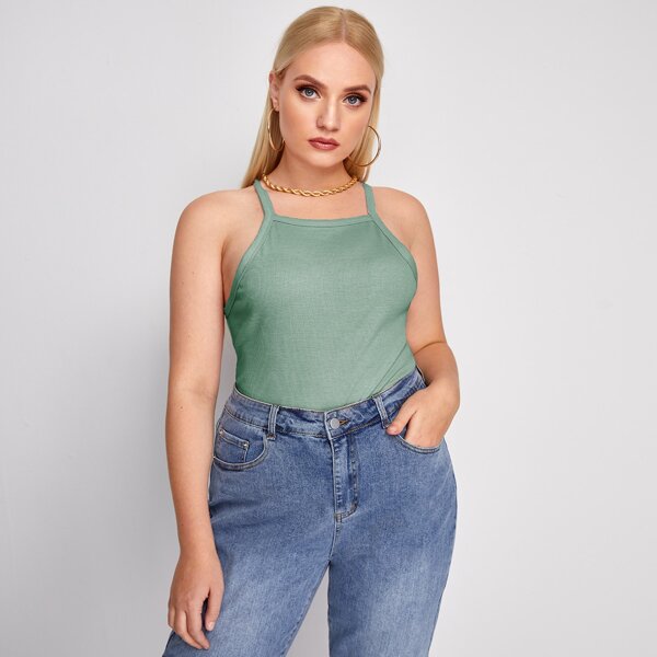 

Plus Fitted Cami Top, Pastel mint green