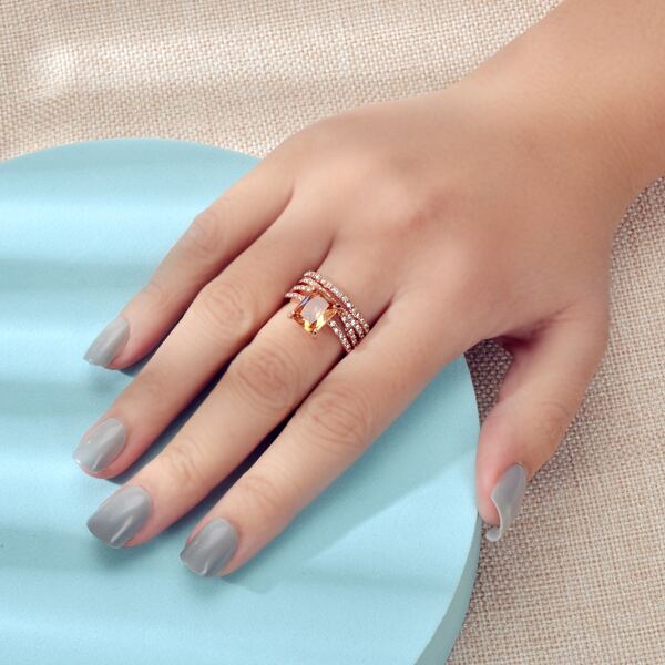 

Rhinestone Decor Ring, Rose gold
