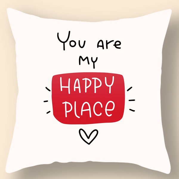 

Slogan Graphic Cushion Cover Without Filler, White