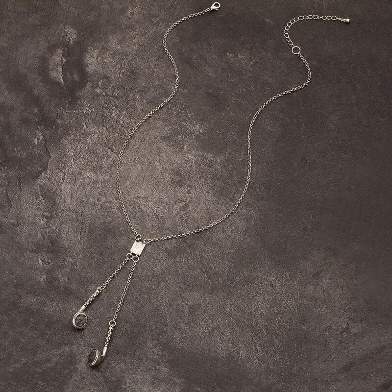

Guys Earphones Charm Necklace, Antique silver