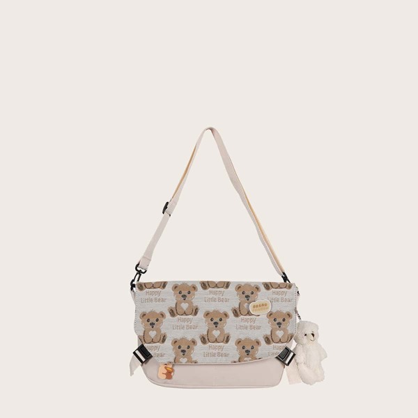 

Girls Cartoon Graphic Crossbody Bag, Beige