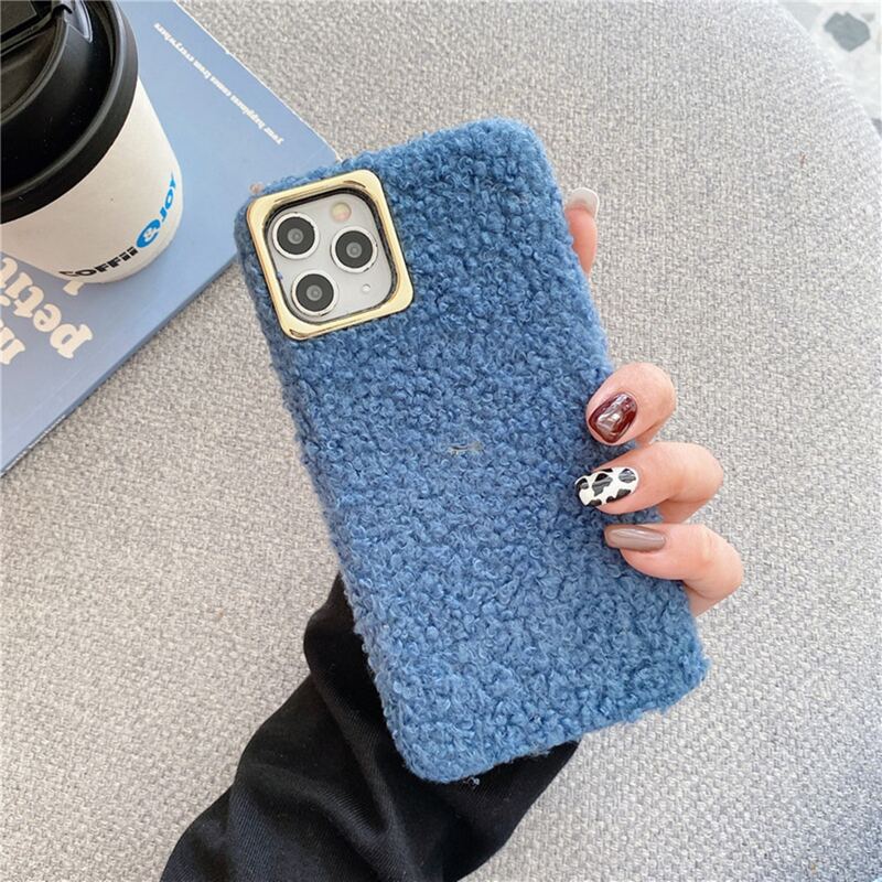 

Solid Fluffy iPhone Case, Dusty blue