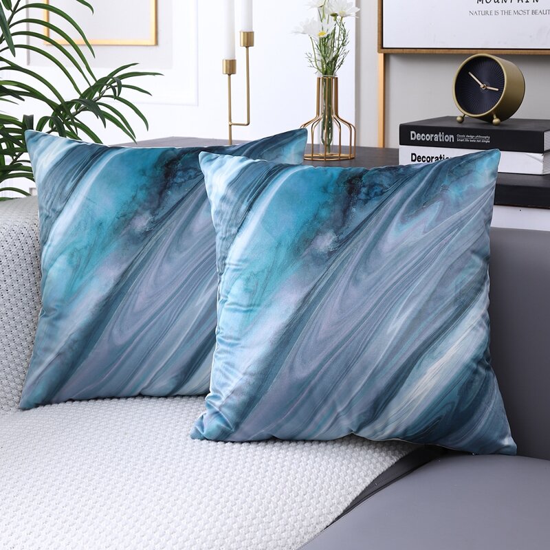 

1pc Marble Pattern Cushion Cover Without Filler, Multicolor