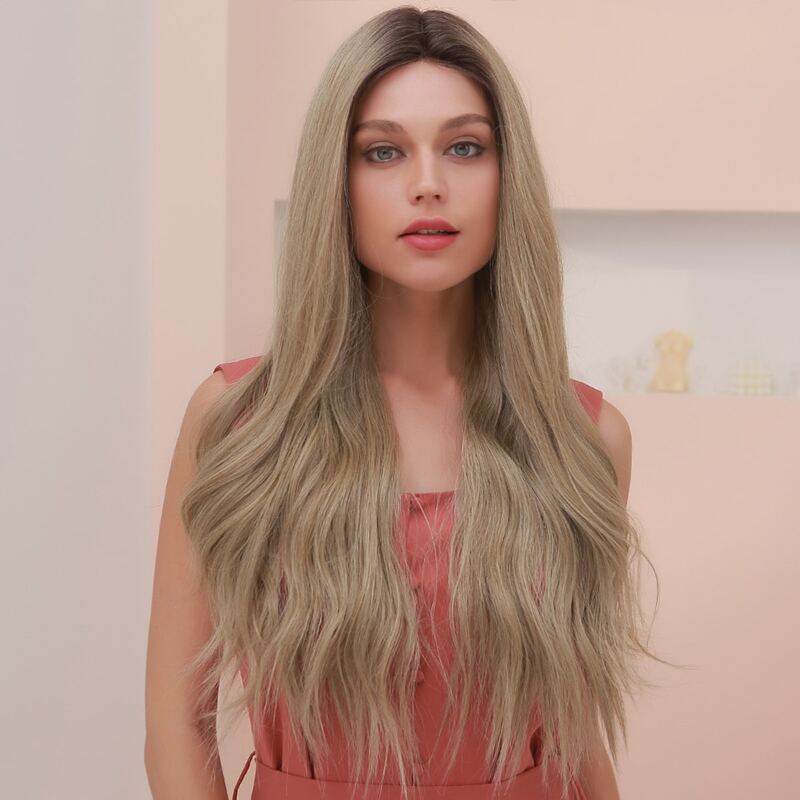 

Natural Long Curly Lace Front Wig, Ombre