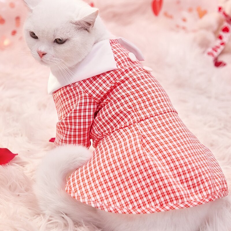 

Plaid Pet Dress, Red